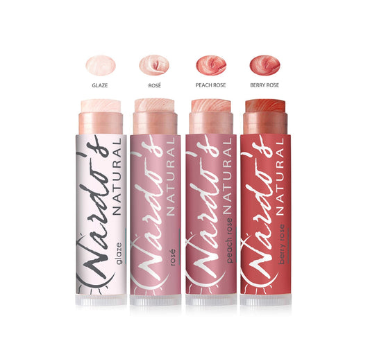 Nardo's Natural Tinted Lip Balm in various shades